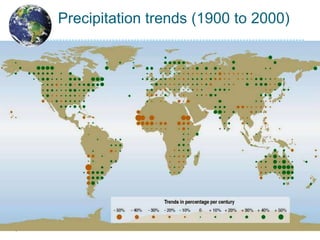 Precipitation trends (1900 to 2000)
 