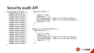 Security audit API
 
