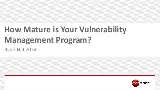 P A G E ©2014 Co re Secur i t y 
How Mature is Your Vulnerability Management Program? 
Black Hat 2014  