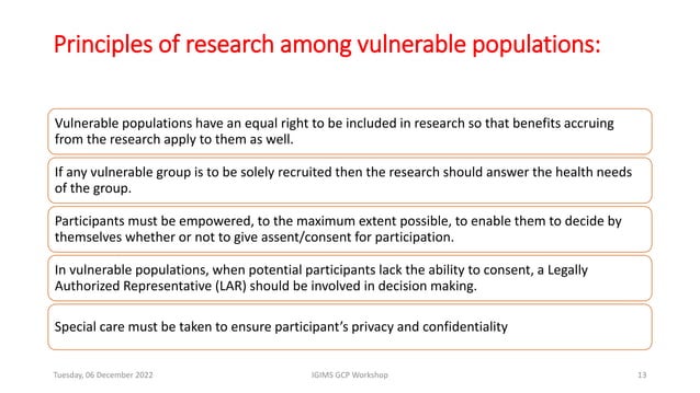 Vulnerable Populations In Clinical Research Pptx