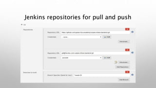 Jenkins repositories for pull and push
 