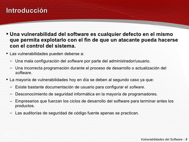 Vulnerabilidades del Software