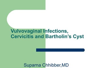 Vulvovaginal Infections, Cervicitis and Bartholin’s Cyst Suparna Chhibber,MD 