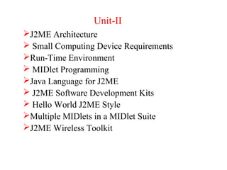 Mobile Application Development MAD J2ME UNIT 2 | PPT