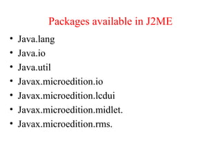 Mobile Application Development MAD J2ME UNIT 2 | PPT