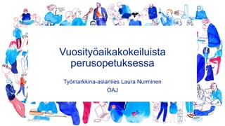 Vuosityöaikakokeiluista
perusopetuksessa
Työmarkkina-asiamies Laura Nurminen
OAJ
28.8.2018 1
 