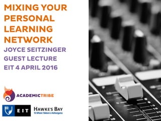MIXING YOUR
PERSONAL
LEARNING
NETWORK
JOYCE SEITZINGER
GUEST LECTURE
EIT 4 APRIL 2016
 