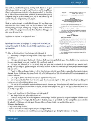 Số 1. Tháng 3.2021
14
Bên cạnh đó, việc tổ chức quản lý chương trình, dự án do cơ quan
chủ quản quyết định áp dụng 1 trong 3 hình thức sau: Sử dụng bộ máy
chuyên môn trực thuộc có đủ điều kiện, năng lực quản lý và thực hiện
dự án đối với dự án quy mô dưới 200.000 USD, sử dụng Ban quản lý
đang hoạt động để quản lý chương trình, dự án mới; Thành lập Ban
quản lý riêng cho từng chương trình, dự án.
Ngoài ra, trường hợp xảy ra tranh chấp liên quan đến hợp đồng trong
quá trình thực hiện chương trình, dự án, các bên có trách nhiệm
thương lượng giải quyết. Trường hợp không đạt được sự thỏa thuận
giữa các bên, việc giả quyết tranh chấp được thực hiện thông qua hòa
giải, trọng tài hoặc tòa án.
Nghị định có hiệu lực kể từ ngày 17/9/2020.
Về thẩm quyền cho phép tổ chức hội nghị, hội thảo quốc tế
 Thủ tướng Chính phủ cho phép tổ chức các hội nghị, hội thảo
quốc tế sau:
a. Hội nghị, hội thảo quốc tế có thành viên tham dự là người đứng đầu hoặc quan chức cấp Bộ trưởng hoặc tương
đương trở lên của các nước, các vùng lãnh thổ, các tổ chức quốc tế;
b. Hội nghị, hội thảo quốc tế có chủ đề nội dung liên quan đến các vấn đề về chủ quyền quốc gia, an ninh, quốc
phòng, dân tộc, tôn giáo, quyền con người hoặc thuộc pham vi bí mật nhà nước theo quy định pháp luật về bảo vệ bí
mật nhà nước.
 Người có thẩm quyền quyết định về việc tổ chức hội nghị, hội thảo quốc tế của cơ quan, địa phương mình và cho
phép các đơn vị tổ chức sau đây được tổ chức hội nghị, hội thảo quốc tế đối với trường hợp không thuộc quy định tại
khoản 1 Điều này;
a. Các cơ quan, đơn vị trực thuộc cơ quan của người có thẩm quyền;
b. Các cơ quan, tổ chức Việt Nam và nước ngoài do cơ quan của người có thẩm quyền cho phép hoạt động, trừ
trường hợp nêu trên tại điểm c khoản này;
c. Đối với các hội, quỹ xã hội, quỹ từ thiện được thành lập theo quy định của pháp luật Việt Nam, người có thẩm
quyền la Thủ trưởng cơ quan nhà nước về ngành, lĩnh vực hoạt động của hội, quỹ xã hội, quỹ từ thiện theo danh sách
do Bộ Nội vụ quy định.
Về quy trình xin phép và tổ chức hội nghị, hội thảo quốc tế
 Xin phép tổ chức hội nghị, hội thảo quốc tế:
a. Đơn vị tổ chức gửi đầy đủ hồ sơ xin phép tổ chức hội nghị, hội thảo quốc tế cho cơ quan của người có thẩm quyền
ít nhất 40 ngày đối với hội nghị, hội thảo quốc tế thuộc thẩm quyền quyết định của Thủ tướng Chính phủ và ít nhất
30 ngày đối với hội nghị, hội thảo quốc tế thuộc thẩm quyền quyết định của người có thẩm quyền.
Hồ sơ xin phép bao gồm:
- Công văn xin phép tổ chức;
- Đề án tổ chức theo Mẫu 01 (tại phần Phụ lục của Quyết định)
- Văn bản có ý kiến của các cơ quan liên quan trong trường hợp các quy định pháp luật khác có yêu cầu;
 