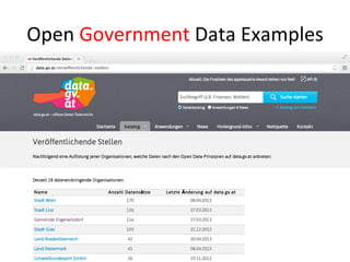 Open	
  Government	
  Data	
  Examples	
  
13	

 