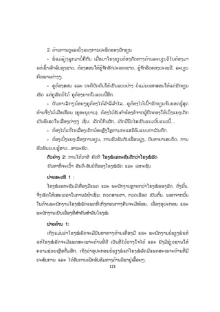 121
2. ດ້ານການດູແລເບິ່ງແຍງການປະພຶດຂອງນັກຮຽນ
- ພໍ່ ແມ່ລ້ຽງລູກມາບໍ່ ຄືກັນ ເມື່ອມາໂຮງຮຽນຕ້ອງດັດທາງດ້ານລະບຽບວິໄນຕ້ອງມາ
ແຕ່ເຊົ້າເຄົາລົບທຸງຊາດ, ຕ້ອງສອນໃຫ້ຮູ້ຈ ັກຮັກປະເທດຊາດ, ຮູ້ຈ ັກຮີດຄອງປະເພນີ, ລະບຽບ
ກົດໝາຍຕ່າງໆ.
- ຄູຕ້ອງສອນ ແລະ ປະຕິບັດຕົນໃຫ້ເປັນແບບຢ່າງ ບໍ່ ແມ່ນບອກສອນໃຫ້ແຕ່ນັກຮຽນ
ເຮັດ ແຕ່ຄູເຮັດບໍ່ໄດ້ ຄູຕ້ອງຍາກໃນແບບນີ້ອີກ.
- ບັນຫາເລັກໆນ້ອຍໆຄູຕ້ອງໄດ້ລ ໍາລິລ ໍາໄລ...ຄູຕ້ອງໄດ້ເຝົ້ານັກຮຽນຈ ົນຮອດຜູ້ສຸດ
ທ້າຍຈຶ່ງໄດ້ເມືອເຮືອນ (ຄູອະນຸບານ), ຕ້ອງໄດ້ຮັບຄ ໍາຮ້ອງຂໍຈາກຜູ້ປົກຄອງໃຫ້ເບິ່ງແຍງເດັກ
ເປັນພິເສດໃນເລື່ອງຕ່າງໆ ເຊັ່ ນ: ເດັກບໍ່ກິນຜັກ, ເດັກມີນິດໄສເປັນແນວນັ້ນແນວນີ້...
- ຕ້ອງໄດ້ແກ້ໄຂເລື່ອງເດັກນ້ອຍຫຼົງໃຫຼຕາມກະແສນິຍົມແບບຕາເວັນຕົກ.
- ຕ້ອງເບິ່ງແຍງເລື່ອງການຮຽນ, ການພົວພັນກັບເພື່ ອນຝູງ, ບັນຫາຢາເສບຕິດ, ການ
ພົວພັນແບບຊູ້ສາວ...ສາລະພັດ.
ຕຕົວຢ່າງ 2: ການໂຕ້ວາທີ ຍັດຕິ ໂຮງໝໍ ເອກະຊົນດີກວ່າໂຮງໝໍ ລັດ
ບັນຫາທີ່ ຈະເວົ້າ ອັນດີ-ອັນບໍ່ດີຂອງໂຮງໝໍ ລັດ ແລະ ເອກະຊົນ
ຝຝ່າຍສະເໜີ 1 :
ໂຮງໝໍ ເອກະຊົນມີເຄື່ອງມືແພດ ແລະ ພະນັກງານຫຼາຍກວ່າໂຮງໝໍ ຂອງລັດ. ດັ່ງນັ້ນ,
ຈຶ່ງເຮັດໃຫ້ເສຍເວລາໃນການລໍຖ້າເຊັ່ ນ: ກວດສາຍຕາ, ກວດເລືອດ ເປັນຕົ້ນ. ນອກຈາກນັ້ນ
ໃນດ້ານພະນັກງານໂຮງໝໍ ລັດແພດທີ່ ເກັ່ງຕອນກາງຄືນຈະມີໜ້ອຍ. ເລື່ ອງອຸປະກອນ ແລະ
ພະນັກງານເປັນເລື່ອງທີ່ ສ ໍາຄັນສ ໍາລັບໂຮງໝໍ .
ຝ່າຍຄ້ານ 1:
ເຖິງແມ່ນວ່າໂຮງໝໍ ລັດຈະມີບັນຫາທາງດ້ານເຄື່ ອງມື ແລະ ພະນັກງານບໍ່ ພຽງພໍແທ້
ແຕ່ໂຮງໝໍ ລັດຈະມີແພດສະເພາະດ້ານທີ່ ດີ ເປັນທີ່ ໄວ້ວາງໃຈໄດ້ ແລະ ຍັງມີຊ່ຽວຊານໃຫ້
ຄວາມຊ່ວຍເຫຼືອຕື່ ມອີກ. ເຖິງວ່າອຸປະກອນບໍ່ ພຽງພໍແຕ່ໂຮງໝໍ ລັດມີແພດສະເພາະດ້ານທີ່ ມີ
ປະສົບການ ແລະ ໄດ້ຮັບການເຝິກອົບຮົມທາງດ້ານວິຊາຢູ່ເລື້ອຍໆ.
ສ.ວ.ສ
ສະຫງວນລິຂະສິດ
 
