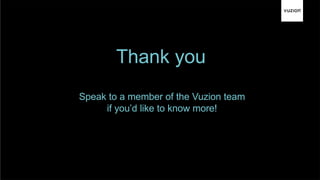Thank you
Speak to a member of the Vuzion team
if you’d like to know more!
 