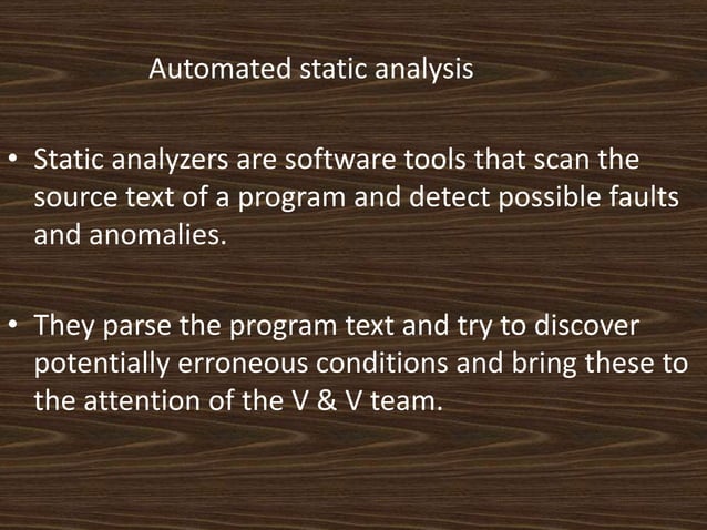 verification and validation | PPTX | Programming Languages | Computing