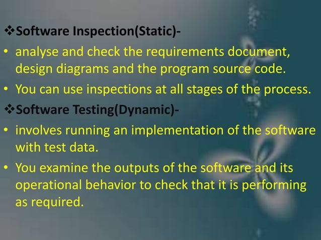 verification and validation | PPTX | Programming Languages | Computing