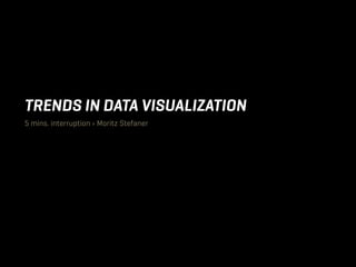 TRENDS IN DATA VISUALIZATION
5 mins. interruption › Moritz Stefaner
 