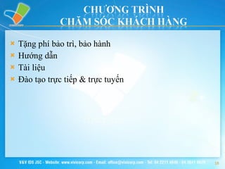 Tặng phí bảo trì, bảo hành Hướng dẫn Tài liệu Đào tạo trực tiếp & trực tuyến 