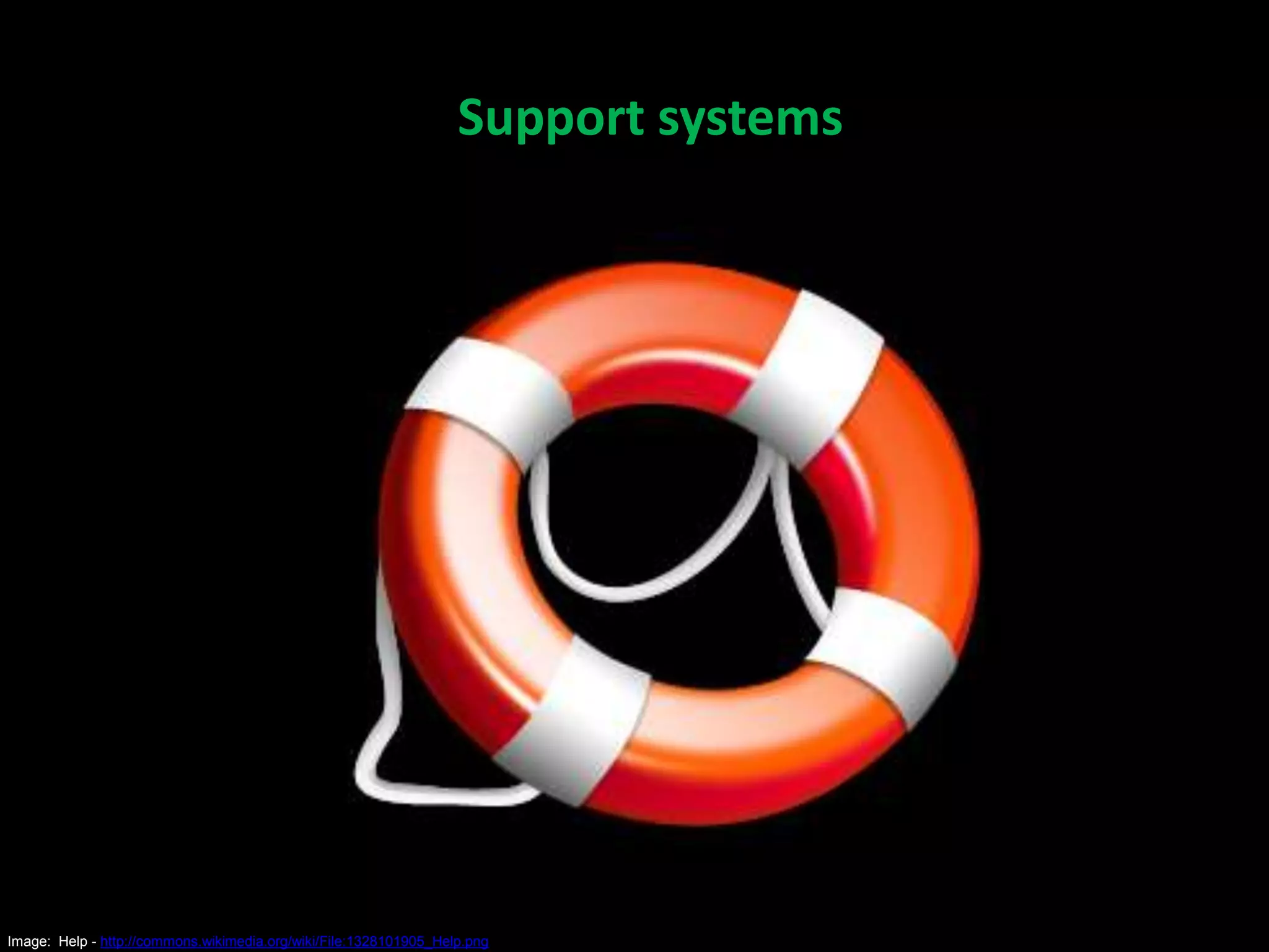 Support systems

Image: Help - http://commons.wikimedia.org/wiki/File:1328101905_Help.png

 
