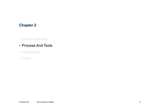 Chapter 2

• Before and After
• Process And Tools
• Application
• Extra

9 October 2013
Process And
Tools

V&V Concept and Design

6

 