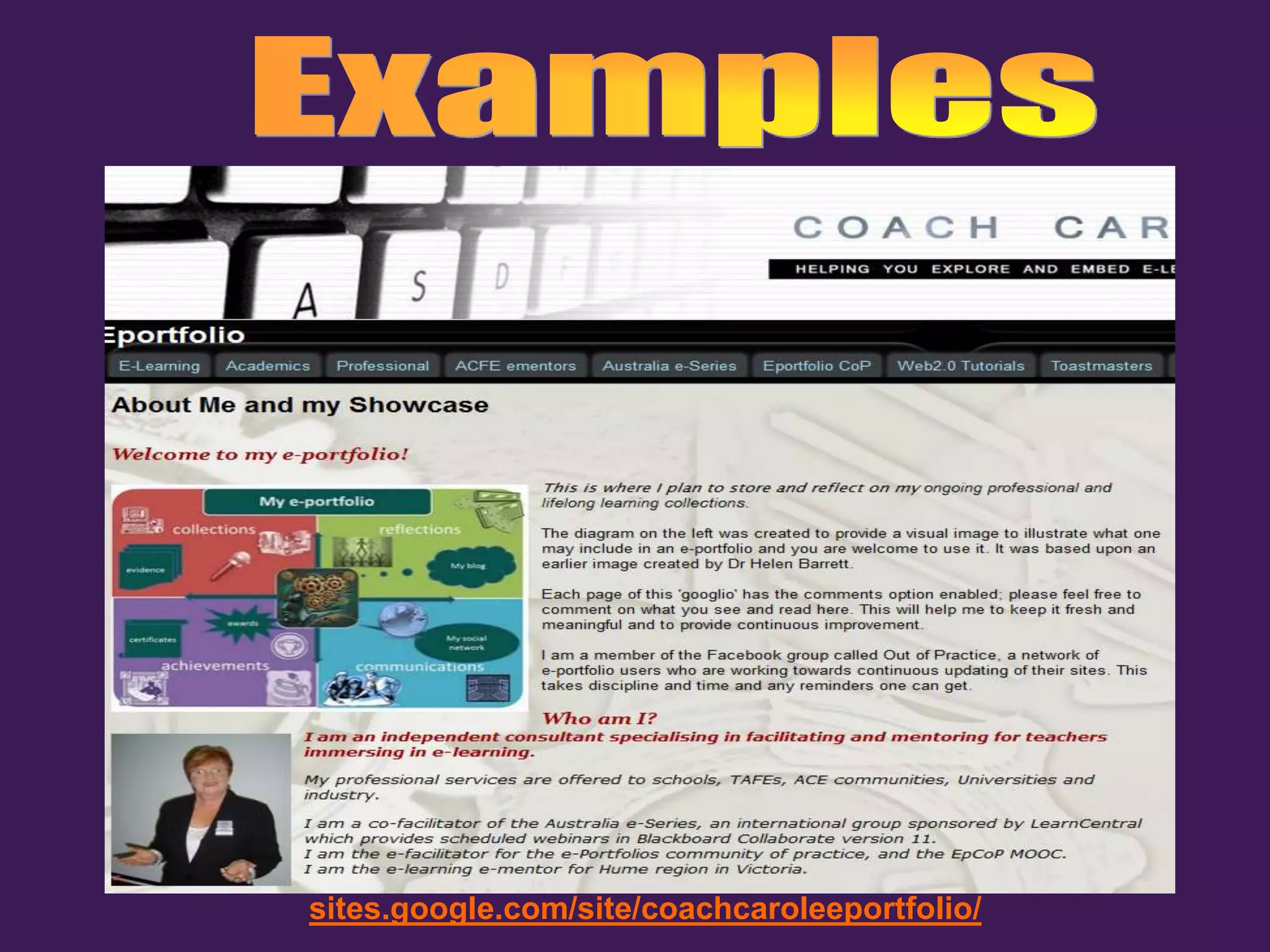 sites.google.com/site/coachcaroleeportfolio/
 