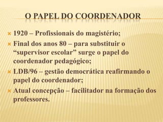 O papel do Coordenador1920 – Profissionais do magistério;