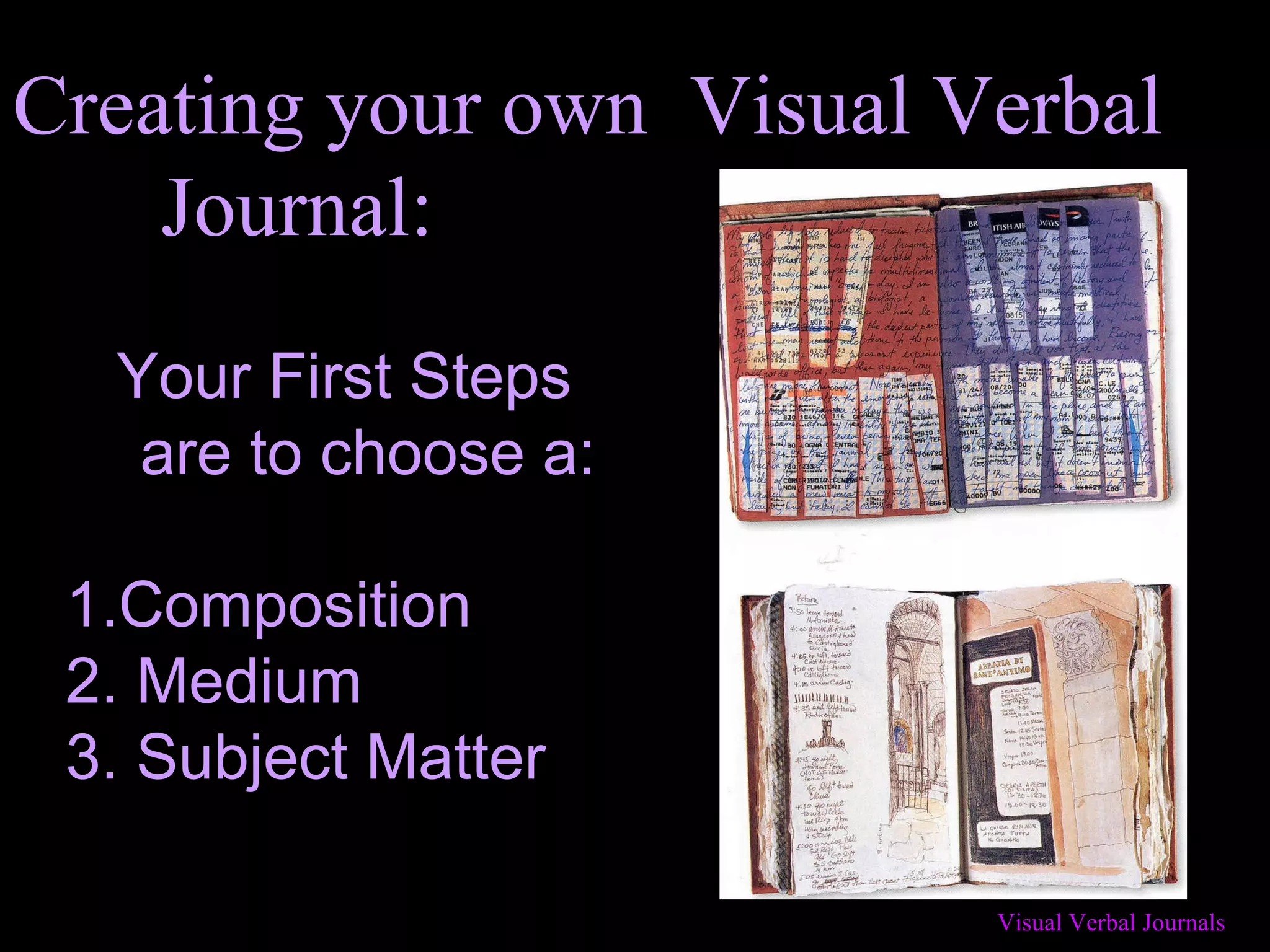 Creating a Visual Verbal Journal! | PPT