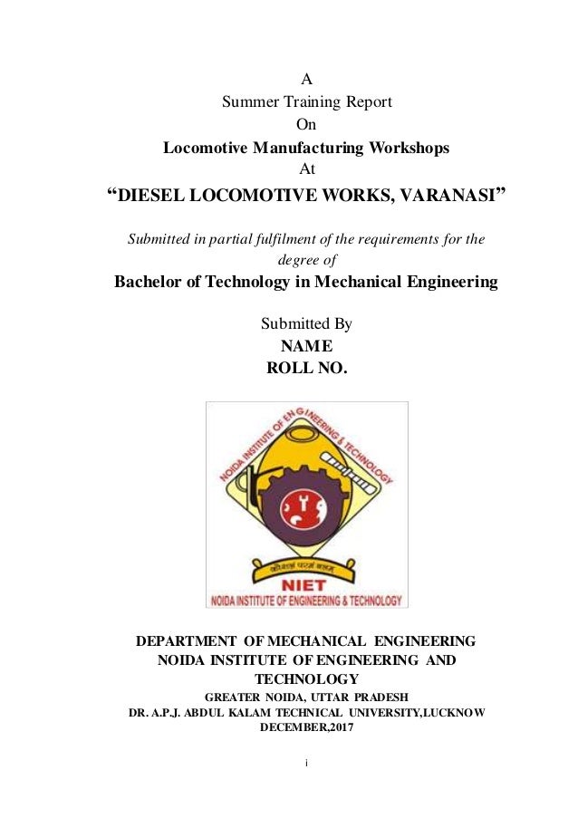 summer training report front page dlw training report cover page