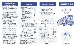 VVTA Bus Route 20 - Tri-Community Dial-A-Ride Bus Schedule
