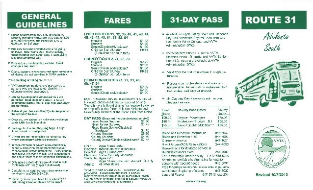 VVTA Bus Route 31 - Adelanto-Victorville Bus Schedule
