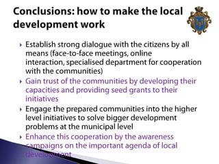 Fostering Sustainable Local Development 