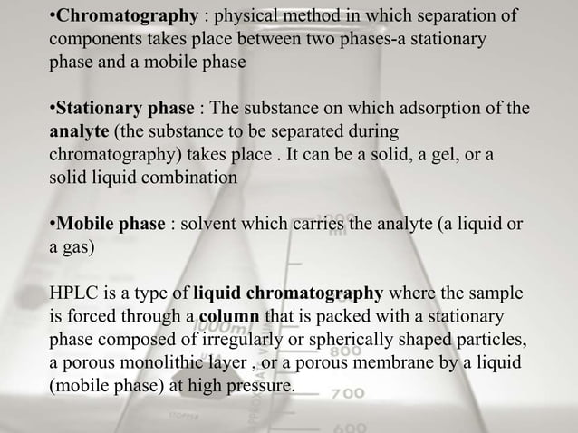 HIGH PERFORMANCE LIQUID CHROMATOGRAPHY (HPLC) | PPTX | Chemistry | Science