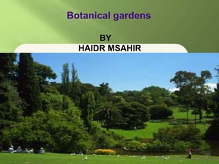 Botanical gardens 
BY 
HAIDR MSAHIR 
 