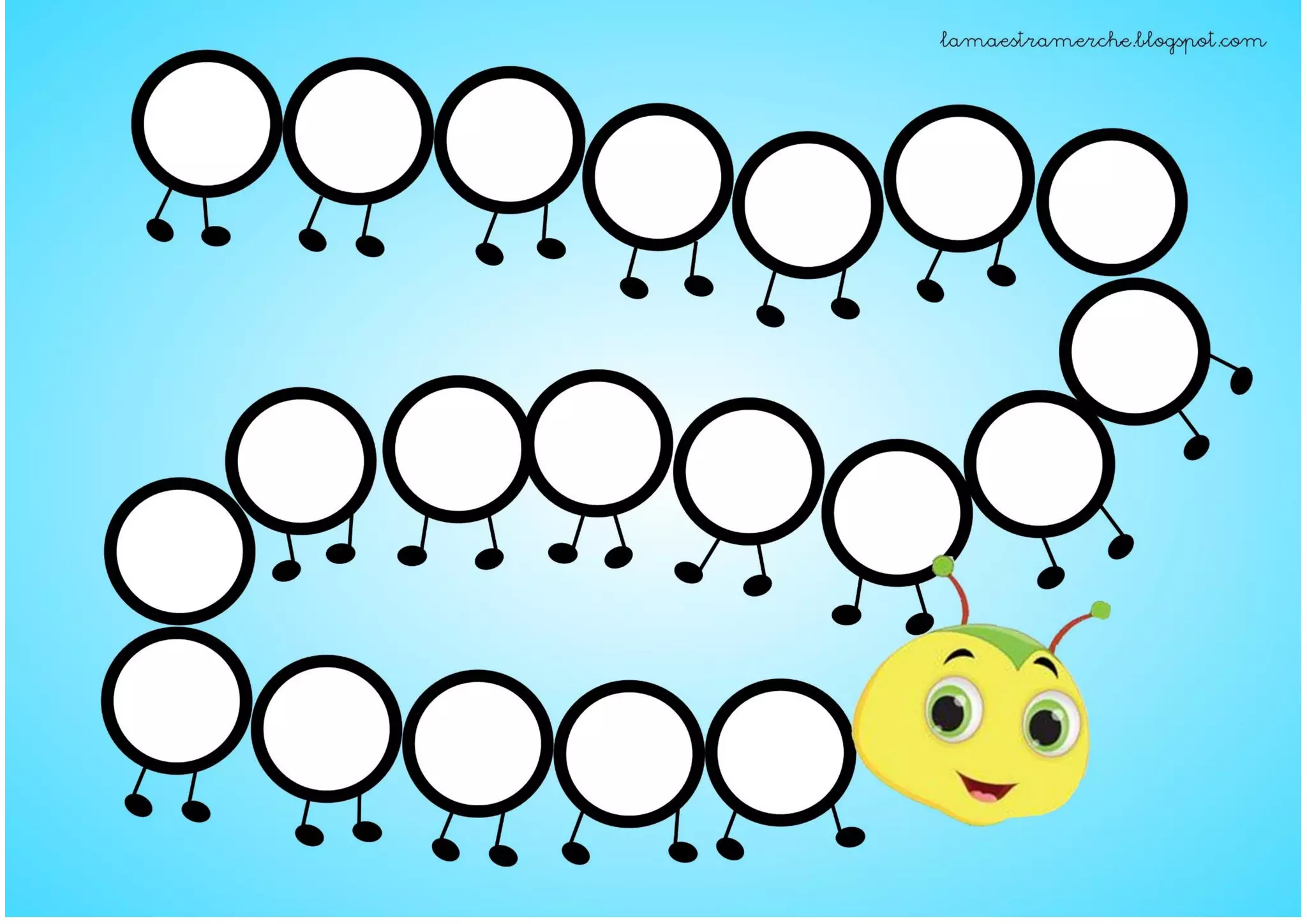 Gusano de los números del 1 al 20. ABN | PDF