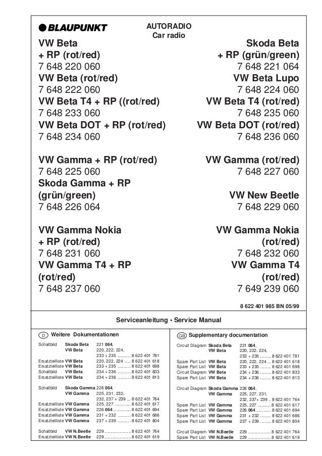 Vw beta &amp; gamma - obsluga i schematy [longines] (ger)