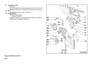 Removing and installing turbocharger AFN, AVG, AHH, AHU | PDF