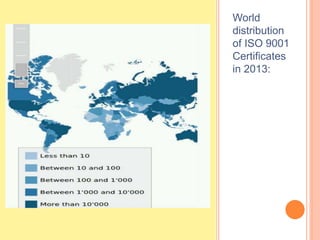 World
distribution
of ISO 9001
Certificates
in 2013:
 
