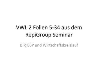 VWL 2 Folien 5-34 aus dem RepiGroup Seminar BIP, BSP und Wirtschaftskreislauf 