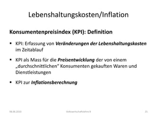 Importe (IM): Reduktion der Importe um y% (im Betrage der 	Steuererhöhung).08.06.2010Volkswirtschaftslehre B17WirtschaftskreislaufIdentität von Zu- und AbflüssenAbflüsse (leakages) = Zuflüsse (injections)Fazit: Beispiel Steuererhöhung um y%	Höhere Steuer führt zu geringerem verfügbaren Einkommen (disposableincome) und damit zu geringeren privaten Nachfrage  kurzfristig übersteigt das Angebot die Nachfrage