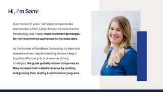 Over the last 10 years, I've helped companies like
Abercrombie & Fitch, Under Armour, Intercontinental
Hotel Group, and Fi...
