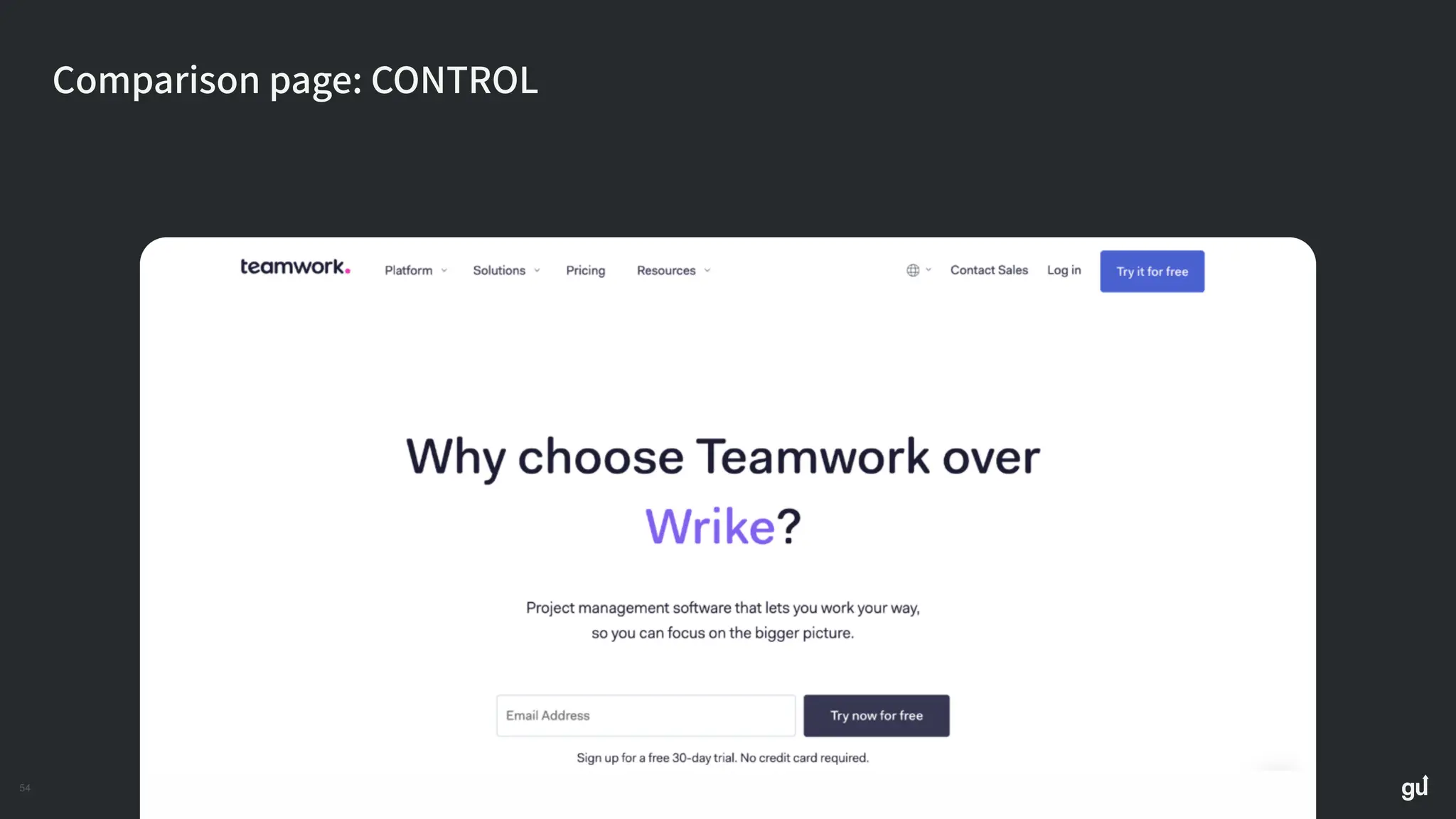 54
Comparison page: CONTROL
 