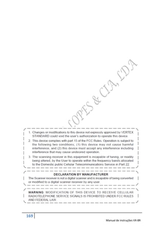 169
      Manual de instruções VX-8R
 