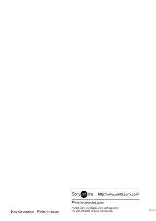 Sony Corporation   Printed in Japan
 