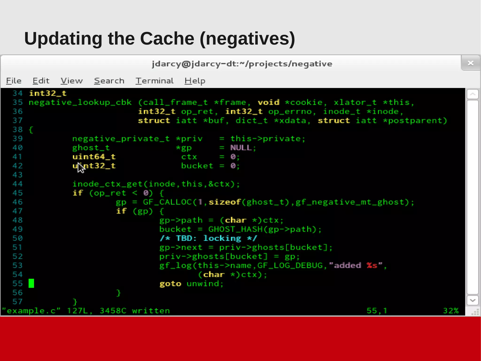 Updating the Cache (negatives)
 