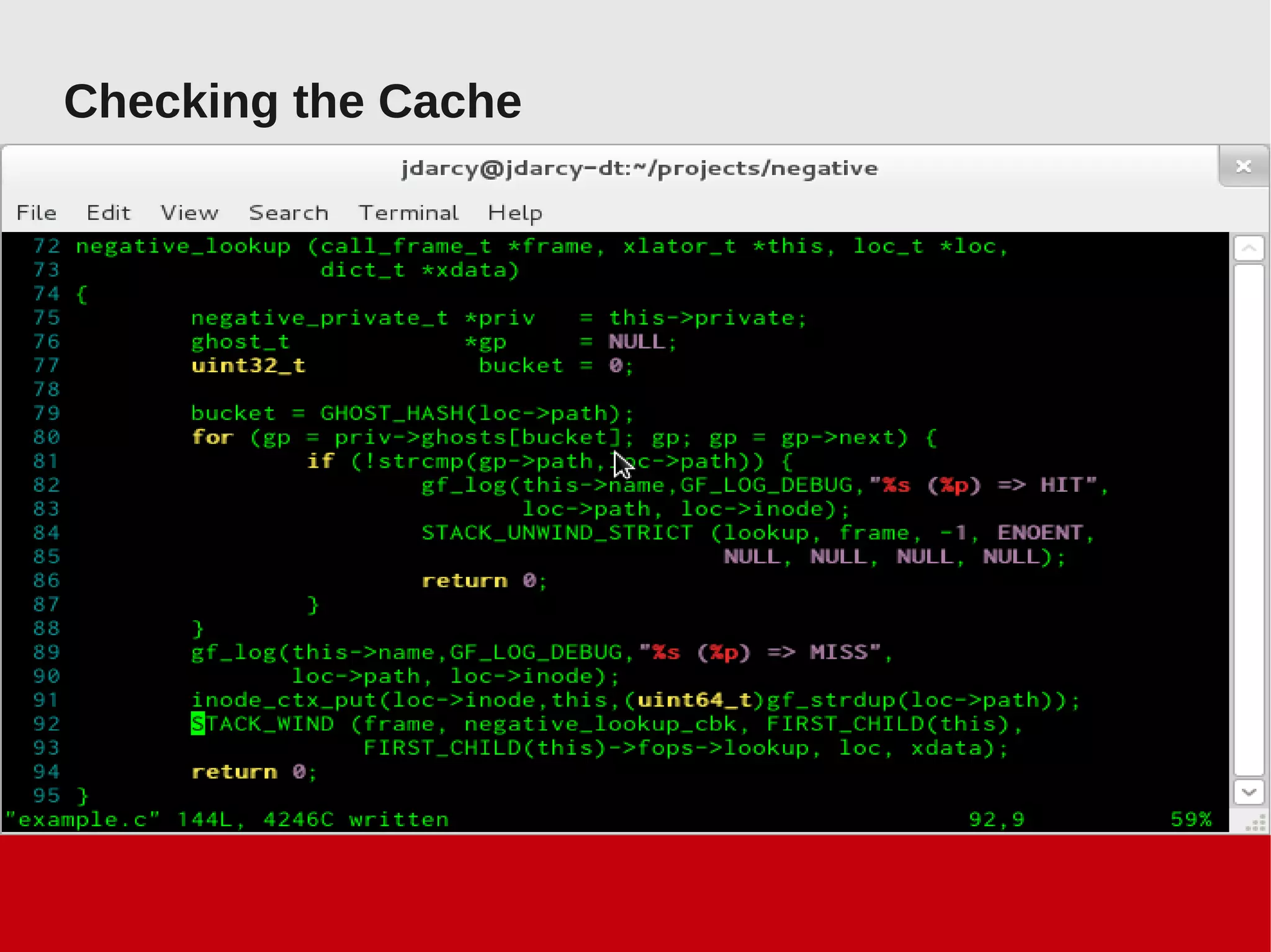 Checking the Cache
 