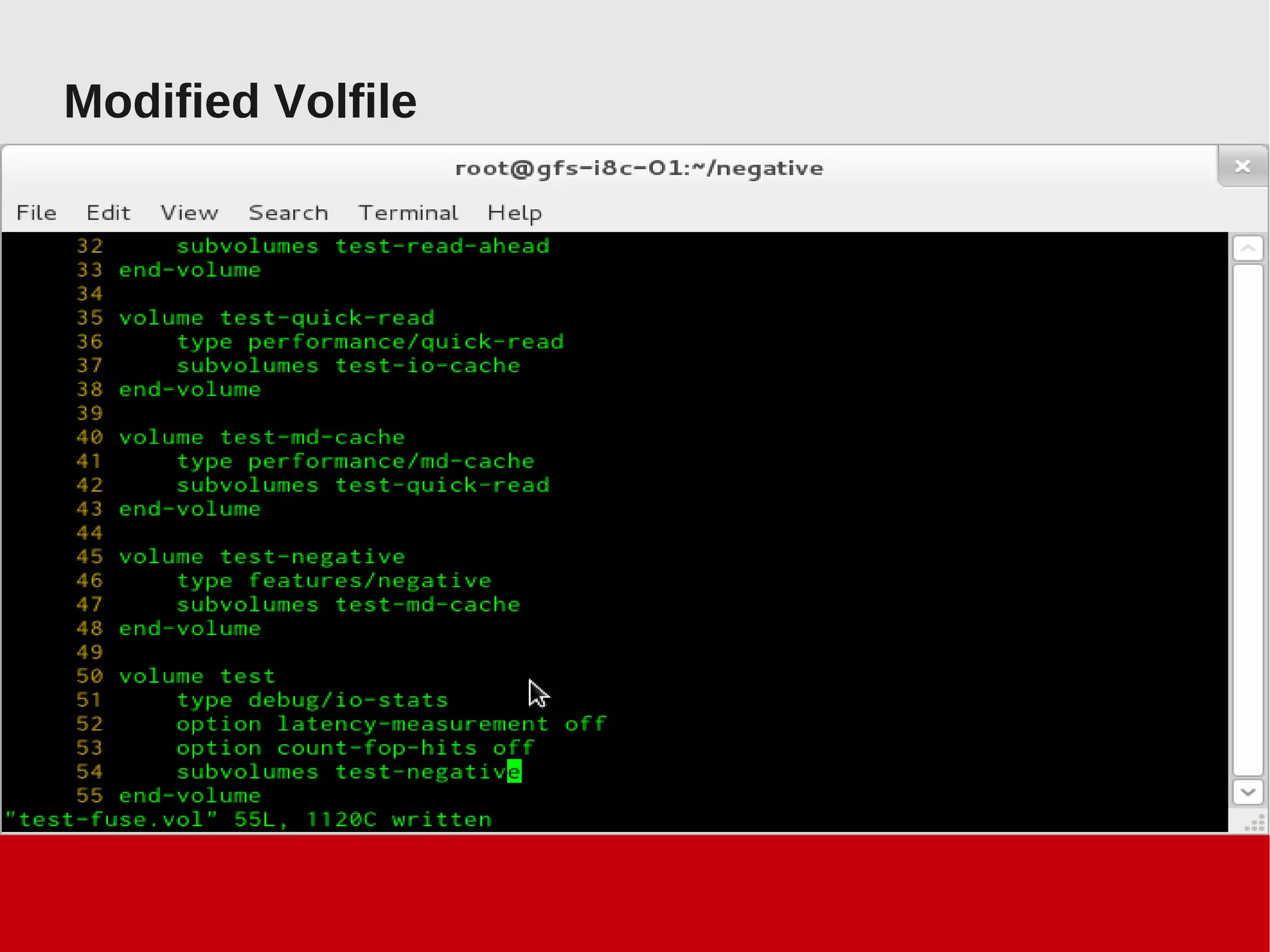 Modified Volfile
 