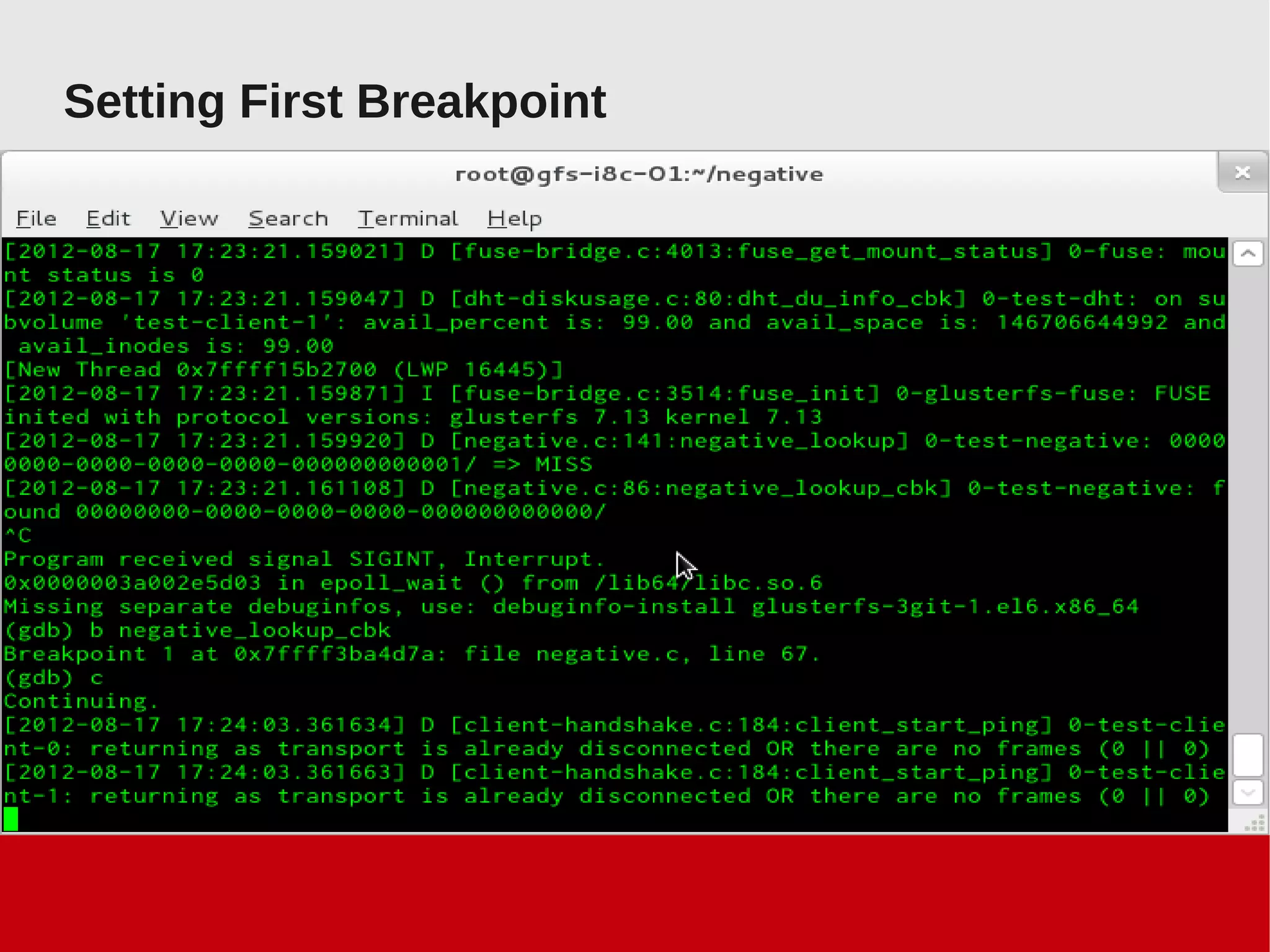 Setting First Breakpoint
 