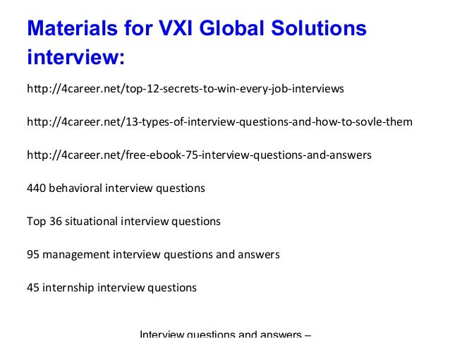 Call Center Interview Questions And Answers Samples Philippines Vxi Global Solutions Interview Questions And Answers