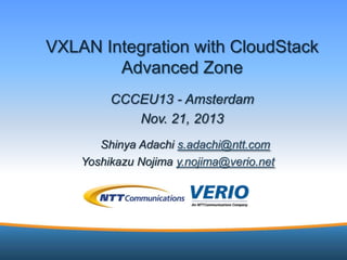 VXLAN Integration with CloudStack Advanced Zone | PPTX