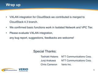 VXLAN Integration with CloudStack Advanced Zone | PPTX