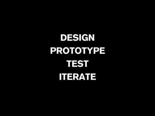 DESIGN 
PROTOTYPE 
TEST 
ITERATE 
 
