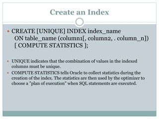 Oracle Index | PPTX