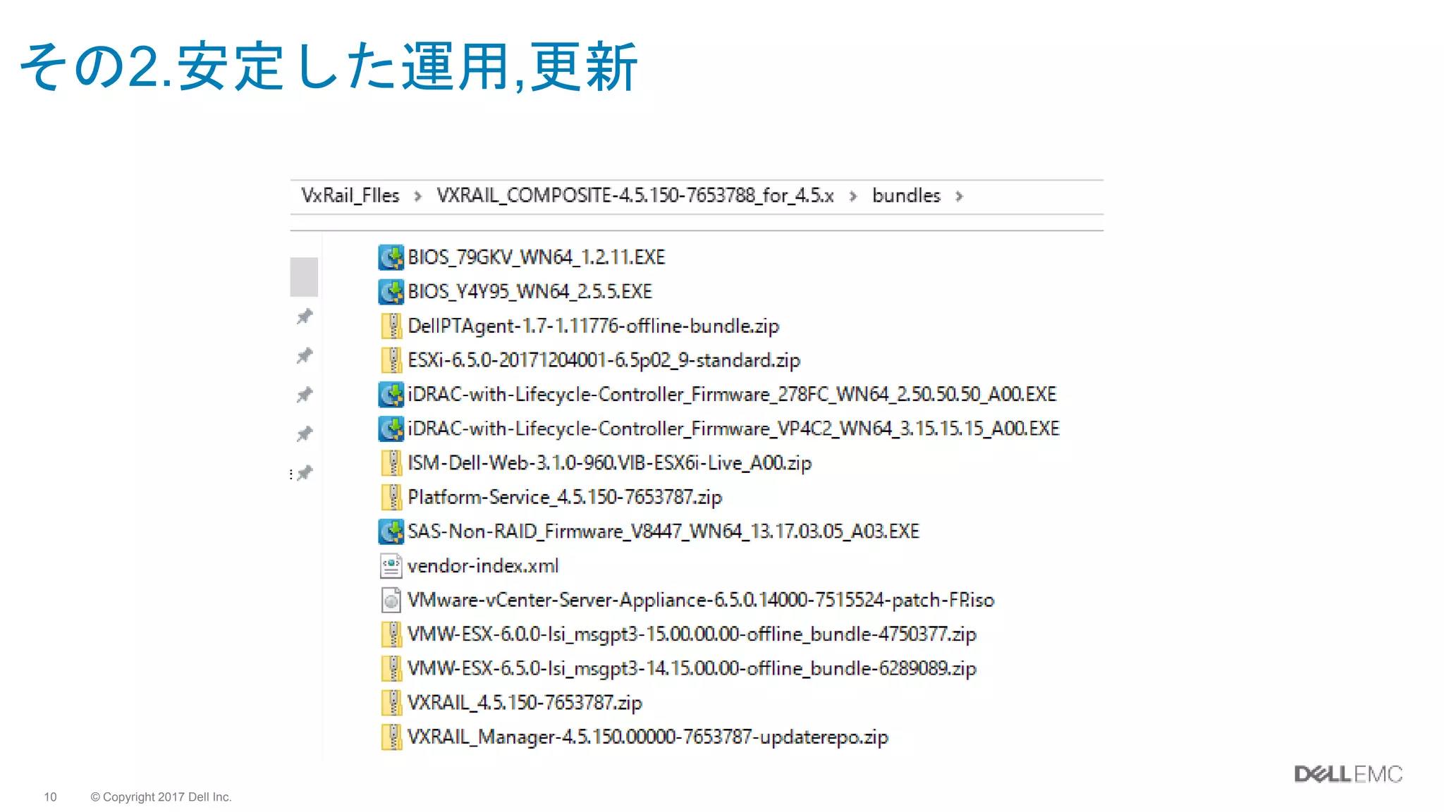 © Copyright 2017 Dell Inc.10
その2.安定した運用,更新
 